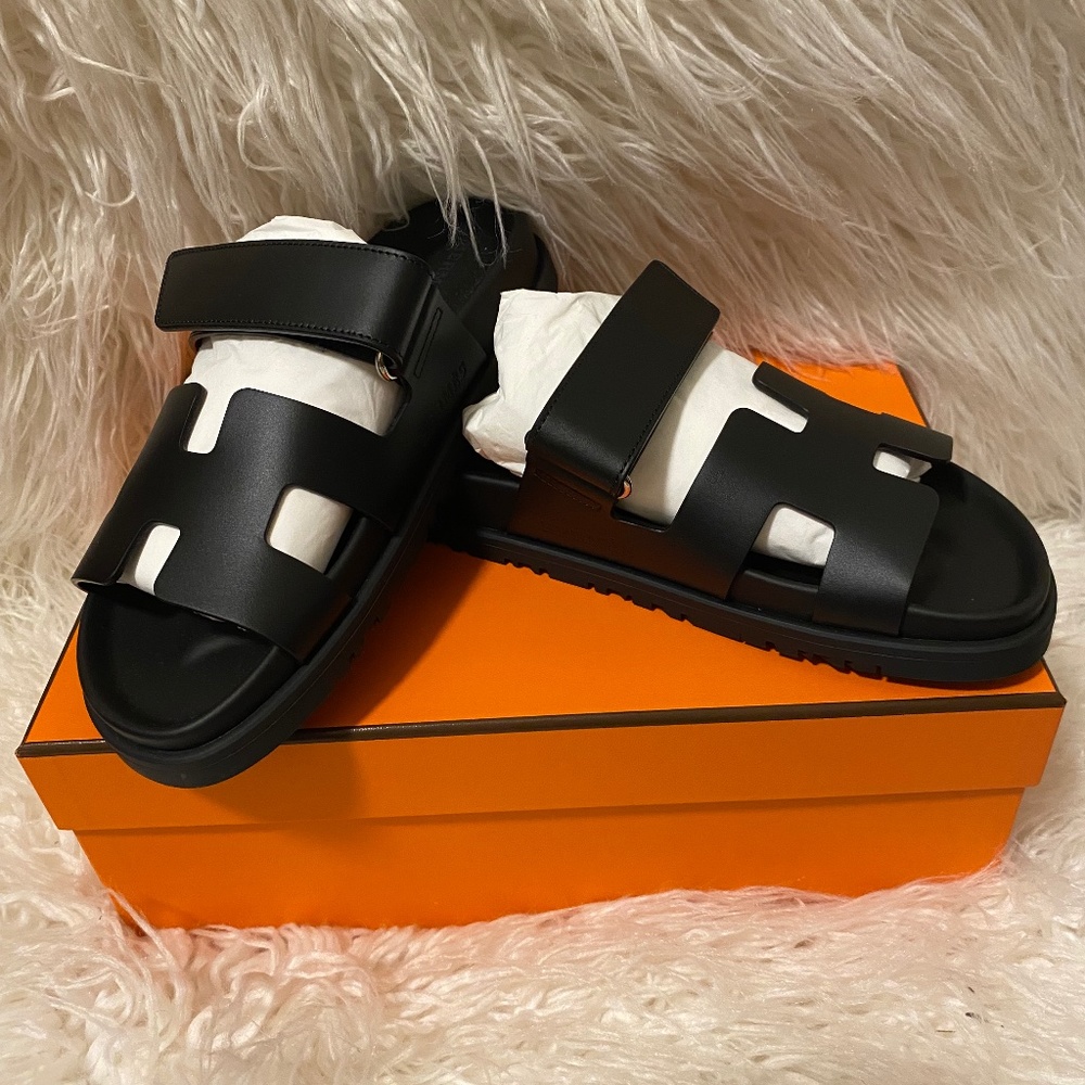 Black Hermes Chypre Sandal - Brand new